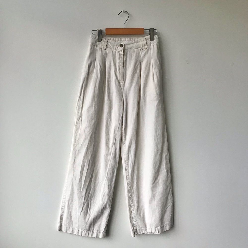 Oak + Fort Pleated Wide Leg Trousers